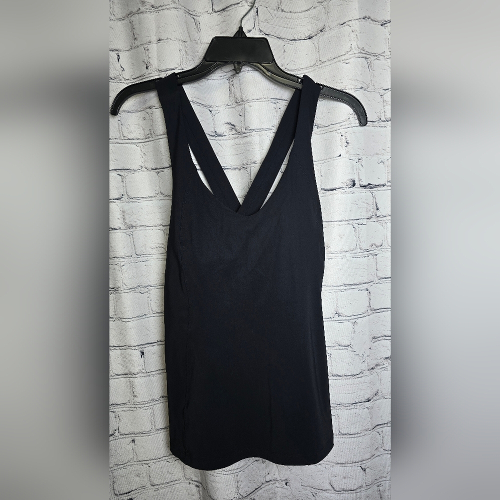 Lululemon Black Long Breathe 2-n-1 Tank Size 8